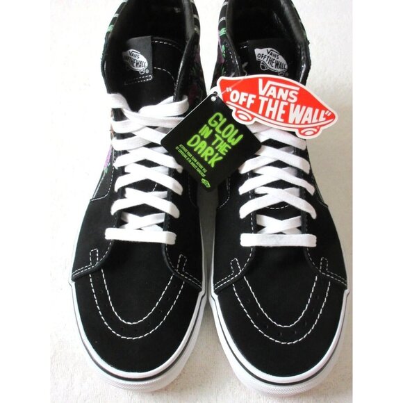 Vans Men's Sk8-Hi Dia De Los Muertos Day of the Dead Glow in the Dark Shoes NIB - Picture 3 of 5
